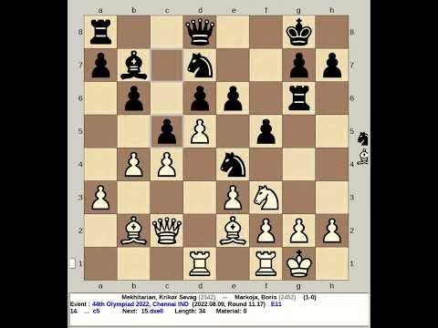 Mekhitarian, Krikor Sevag vs Markoja, Boris | 44th Chess Olympiad 2022, Chennai India
