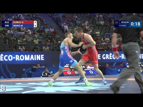1/4 GR - 66 kg: A. SURKOV (RUS) df. M. NEMES (SRB) by VSU, 9-0