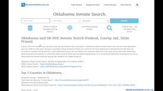 Oklahoma and OK DOC Inmate Search (Federal, County Jail, State Prison).
