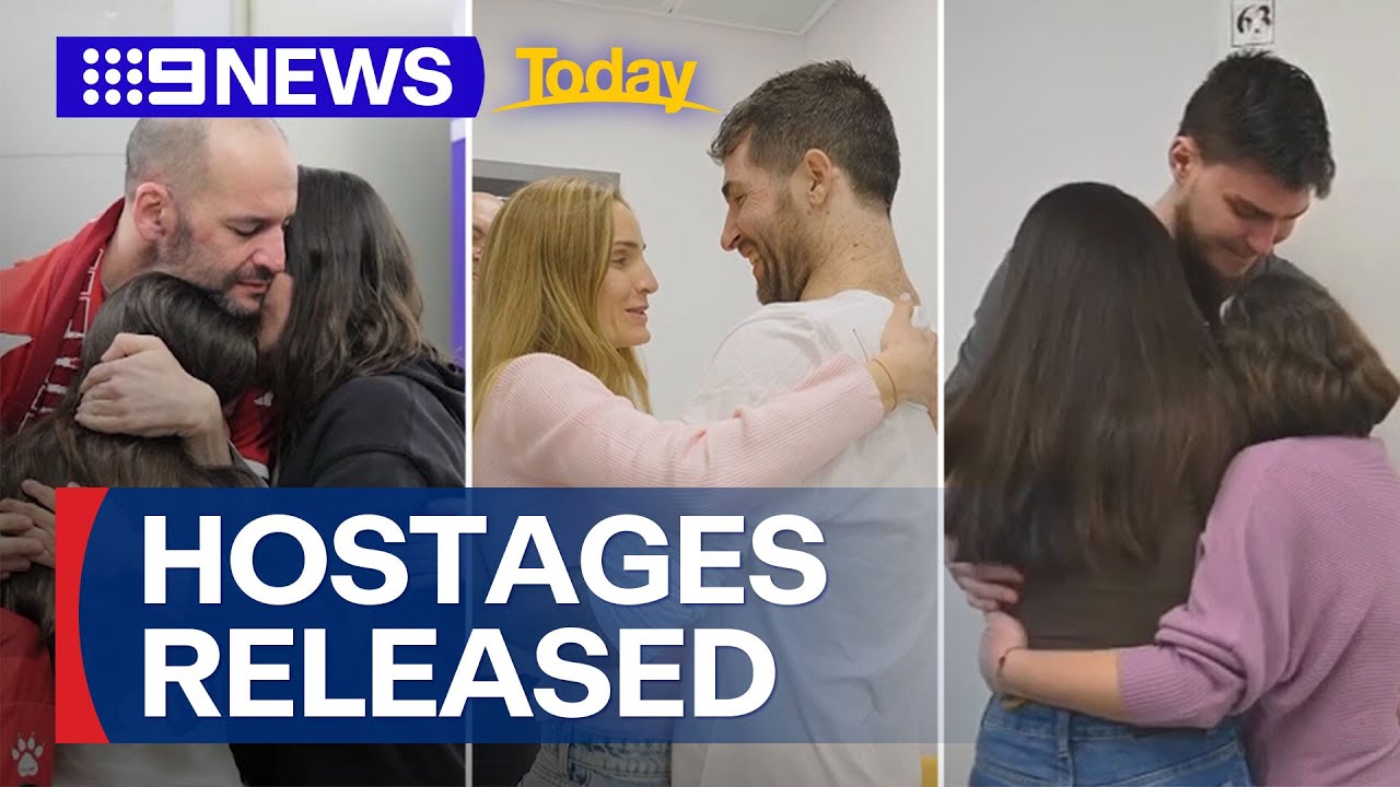 More Israeli hostages released | 9 News Australia