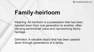 Family-heirloom Meaning