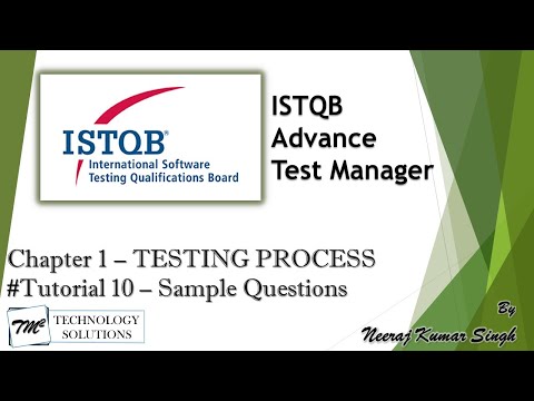 ISTQB Test Manager | Sample Questions on Chapter 1 | ISTQB Sample Questions