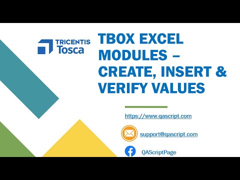 Tosca Tutorial | Lesson 20 -  Create, Open, Modify & Delete Excel Workbook | Excel Engine |