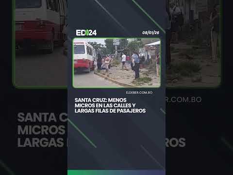 santa cruz: menos  micros en las calles y largas filas de pasajeros