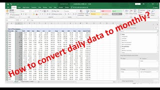 How to convert daily data to monthly in excel