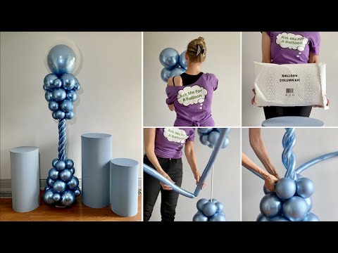 Balloon Column Mirror Blue