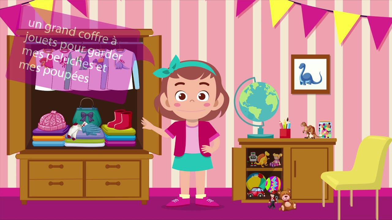 La chambre de Zoé-- Description, vocabulaire de la chambre- Describir la habitación en francés.