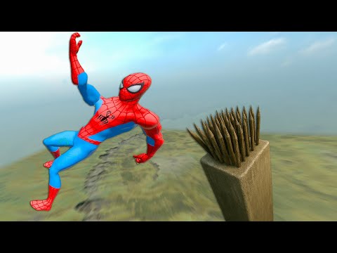 Spider Man Euphoria Physics – Brutal Fails & Falling Spike Traps!