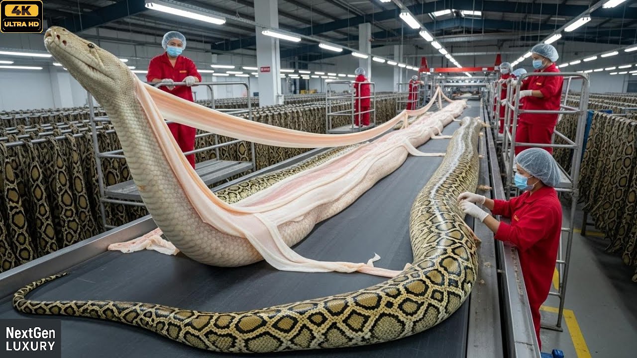 World’s Biggest Snake Skin Factory How Giant Pythons Become High End Fashion!