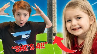 4 YEAR OLD SISTER CRANKING 90S! Youngest EVER in Fortnite! *INSANE*