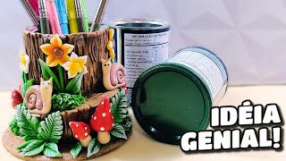 RECICLAGEM GENIAL! TRANSFORME LATAS OU POTES DESCARTÁVEIS EM LINDOS UTILITÁRIOS EM BISCUIT.