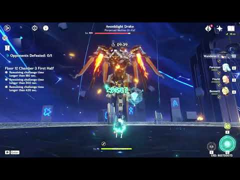 3.2 Abyss 12-3 Aeonblight Wanderer Scaramouche Faruzan Fischl Bennett 54 seconds