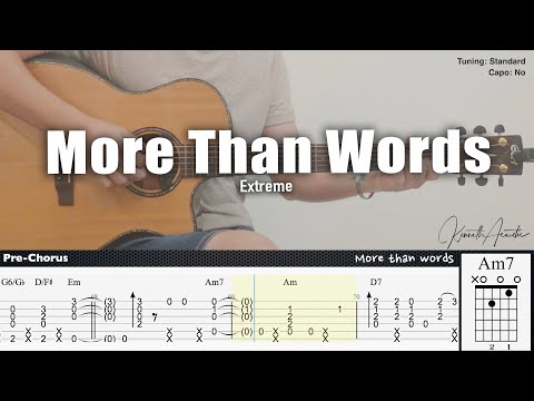 More Than Words - Extreme | Fingerstyle Guitar | TAB + Chords + Lyrics