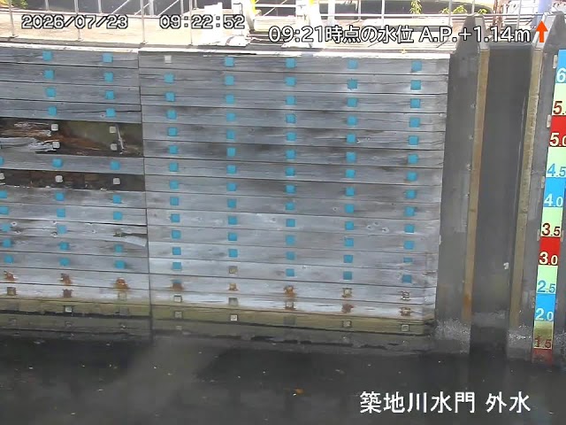 築地川水門 外水側