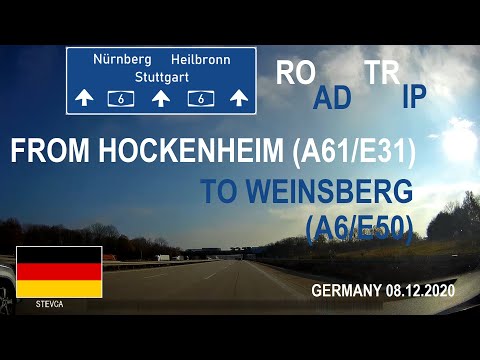 ROAD BY STEVČA - ROAD TRIP HOCKENHEIM (A61/E31) / WEINSBERG (A6/E50) 12.2020