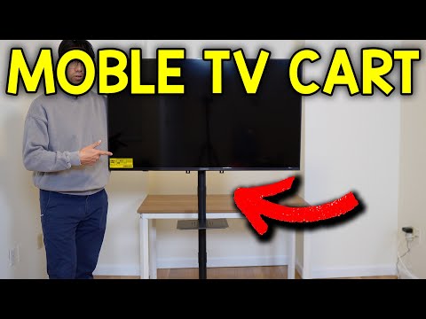 YOMT Mobile TV Cart Rolling TV Stand for 13-50 inch Screens, Tilting and Rotating Mount, Portrait to Landscape, Height Adjustable Portable TV Stand with Wheels Holds up to 44lbs Max VESA 200x200mm video review thumbnail