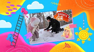 Learning how to do it right  properly build a snowman and a snow castle and see the Snow Princess?