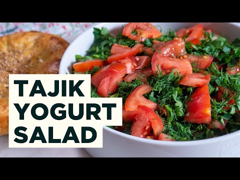 How to Cook Qurutob - Fresh Tomato Yogurt Salad w/ Bread from Tajikistan