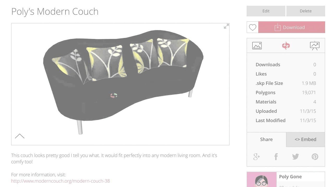 3D Warehouse: Uploading Models