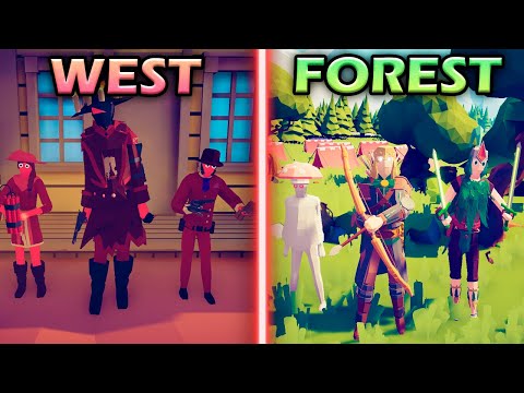 WILD WEST TEAM vs FOREST TEAM - Totally Accurate Battle Simulator | TABS