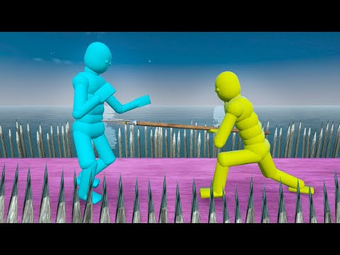 NPC Wars Smart AI on Bridge over Spikes Overgrowth Ragdolls