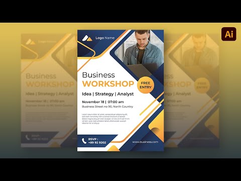 Business Workshop Instagram Post Design in Adobe Illustrator