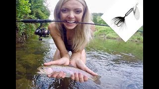 MICRO RAINBOW TROUT FISHING HOW TO with ROOSTER TAIL SPINNERS