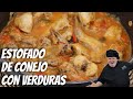 Estofado de conejo con verduras para chuparte los dedos...