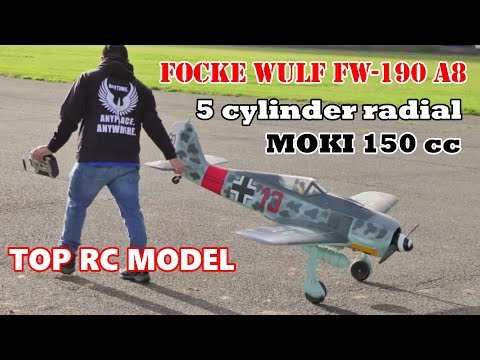 TOP RC MODEL FOCKE WULF FW-190 A8 93" SPAN - MOKI 150cc 5 CYL RADIAL - GEORGE TIBENHAM # 2 - 2020