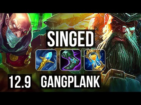 SINGED vs GANGPLANK (TOP) | 5/1/9, Rank 6 Singed, 500+ games | EUW Master | 12.9
