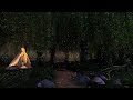 Enchanted Forest Night | 4K 🌲🍄 Exotic Nature Sounds, Occasional Hypnotic Windchimes & Falling Leaves