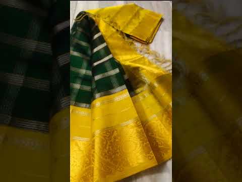 "Stunning Kanche Kuppadam Big Moti Checks Saree ✨ Traditional Elegance with a Modern Touch!