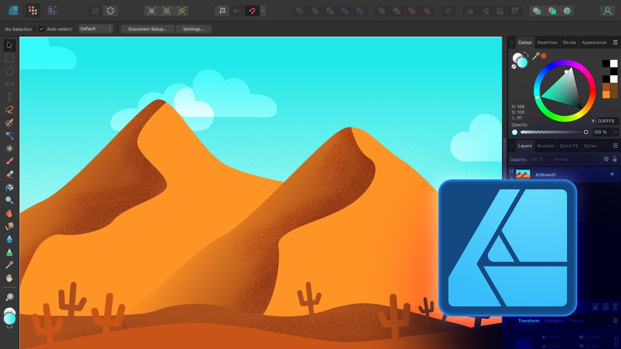 Desert Landscape Easy Vector Art Affinity Designer 2 Tutorial