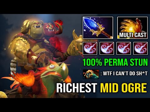 This is How Everyone Should Play Ogre Magi 100% Perma Stun Richest Mid Ogre Multi Midas Dota 2