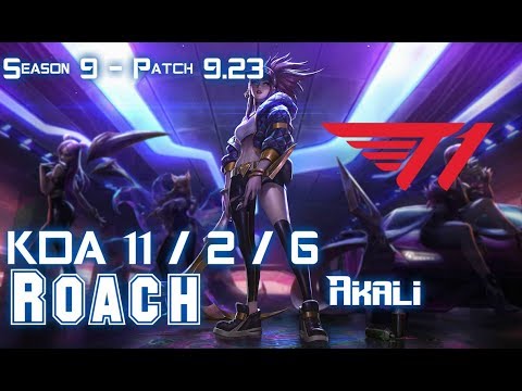 SKT T1 Roach AKALI vs KLED Top - Patch 9.23 KR Ranked