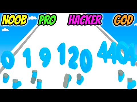 Number Race 3D - NOOB vs PRO vs HACKER vs GOD