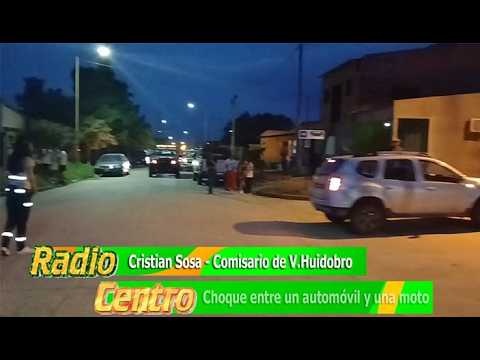 Villa Huidobro Cba.Choque entre un automóvil y un ciclomotor.