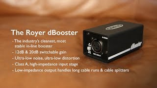 Royer Labs dBooster, In-Line Signal Booster for Ribbon & Dynamic Mics