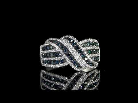 14k White Gold 0.86ct (TDW) Cluster Diamond Ring