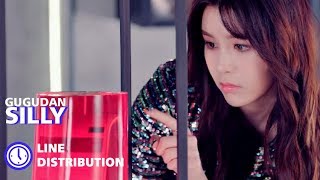 GUGUDAN - Silly : Line Distribution (Color Coded)