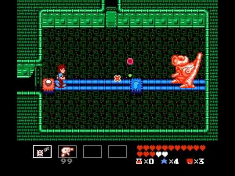 Startropics - Defeating the Alien Walker Boss (Ostroid) Without Knocking it off the Bridge