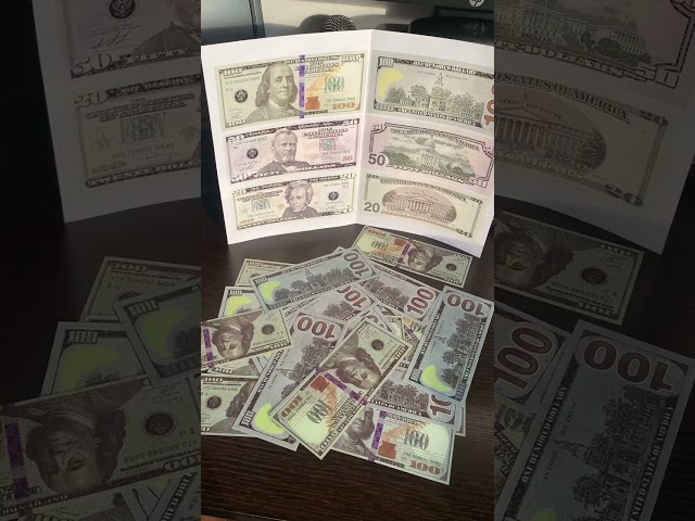 Vídeo relacionado con 100 Billetes de dólares Falsos: coleccionables, Dinero de utilería, Notas de Dinero Falso, películas, Publicidad, Redes sociales, Fiestas de Disfraces, Trucos de Magia, Juegos de