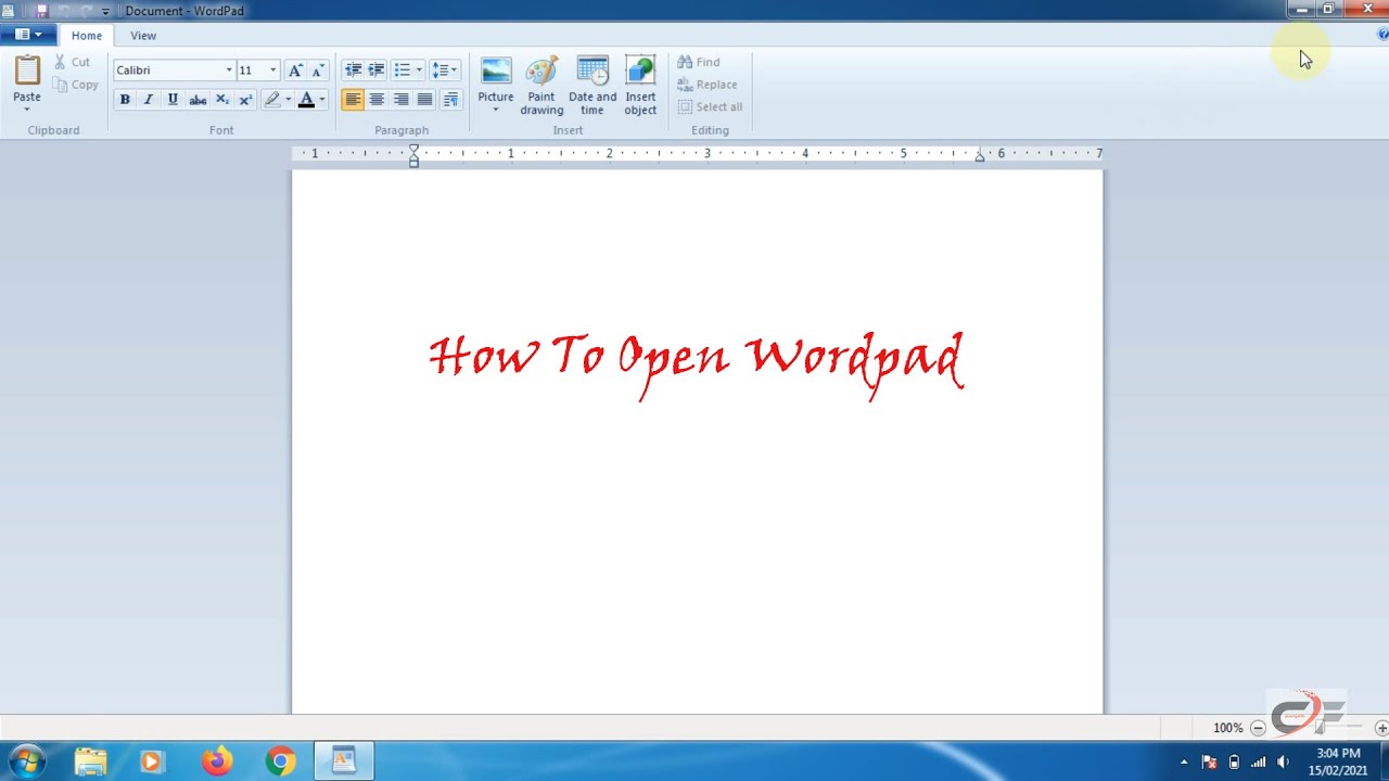 How to Open Wordpad