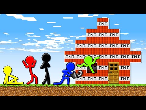 Stickman VS Minecraft: TNT House - AVM Shorts Animation