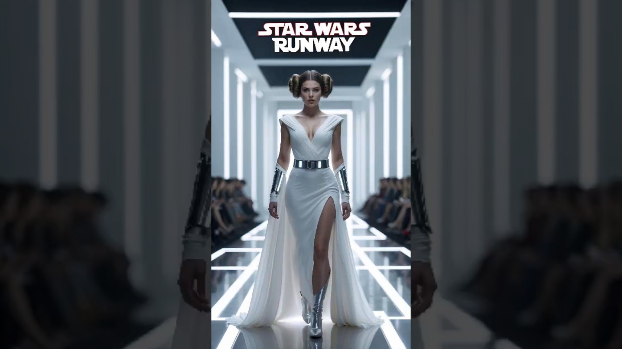Star Wars Fashion Runway | AI Models in White #StarWars #RUNWAY #AImodels #HAILUOAI