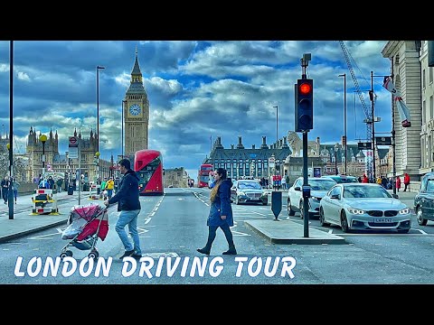 Driving downtown, London 4k HDR, Sunday Afternoon Relaxing Driving Tour 2022…
