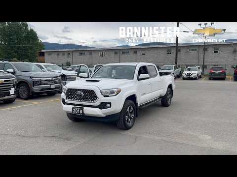 2018 Toyota Tacoma 4x4 Double Cab V6 Auto SR5 in White for sale at Bannister Chevrolet Penticton in Penticton, BC