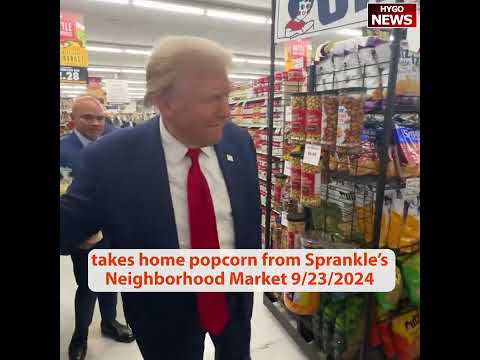 Trump helps a mom of 3 pay for her groceries, takes home popcorn from Neighborhood Market