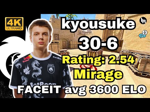 kyousuke (30-6) SoloQ (mirage) | FACEIT avg 3600 ELO | Apr 17, 2025 | CS2 POV/DEMO