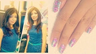 preview picture of video 'Vlog - Juice Salon & Nail Bar (Mumbai-India) Haircut, Highlights Coloring, Hairstyling, NailArt'